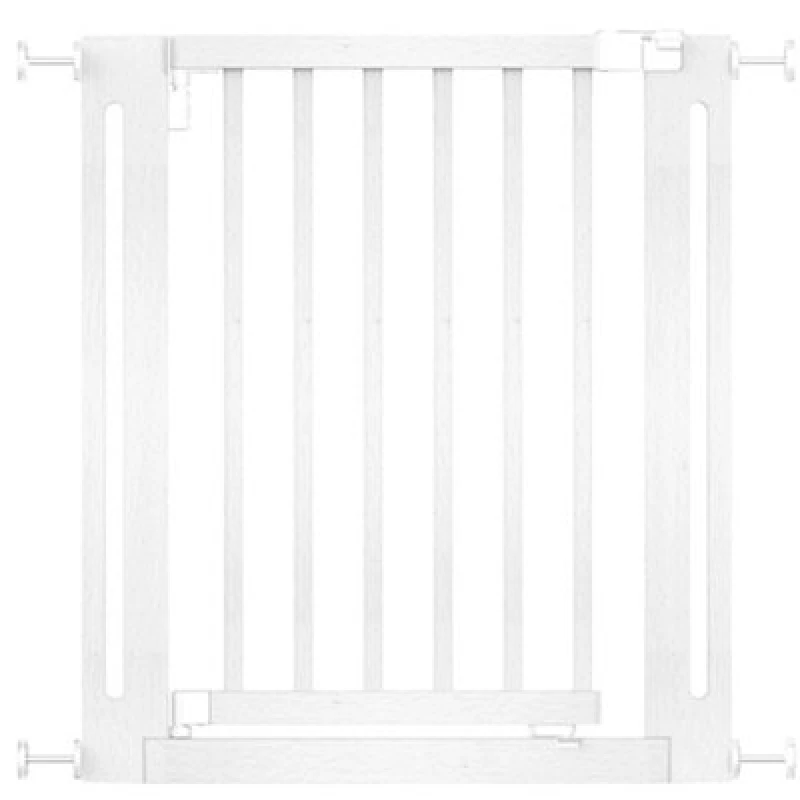 Image of Safetots Wooden Elegance Gate, White, 71Cm - 79Cm, Pressure Fit Safety Gate, Baby Gate For Stairs And Doors, Easy Installation
