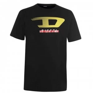 Image of Diesel Y4 Logo Tab T Shirt - Black 900