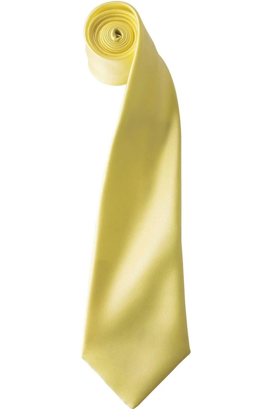 Image of Premier Premier Colours Satin Tie in Lemon Lemon One Size Unisex 5063470722891
