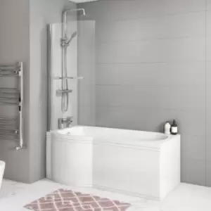 Image of P Shaped Shower Bath Screen 1370mm