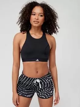 Image of adidas Run Sports Bra - Medium Support, Black, Size L, Women