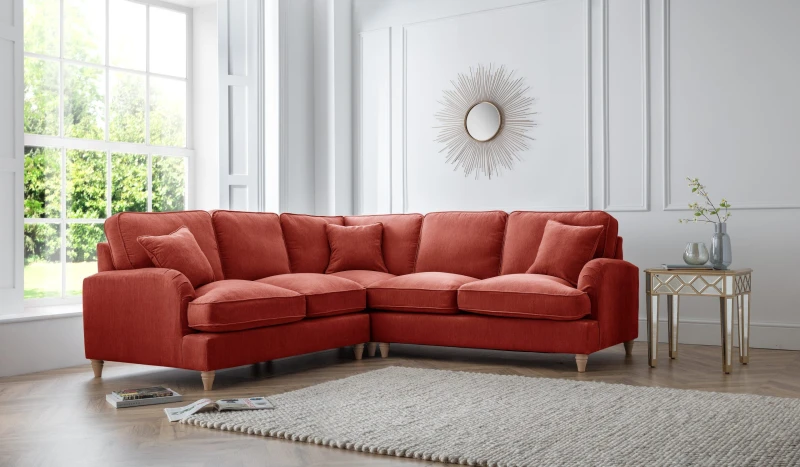 Image of The Great Sofa Company Orla 2 Corner 2 Manhattan Ice (no cutout) in Terracotta Terracotta Unisex