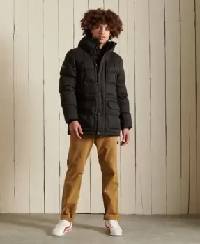 Image of Superdry Mens Microfibre Expedition Parka Jacket Black - Size: L