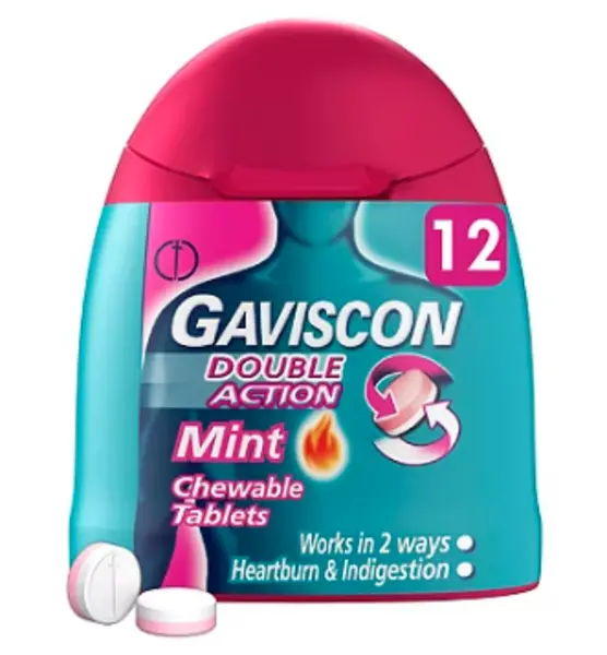 Image of Gaviscon Double Action mint Flavour Tablet 12 Pack