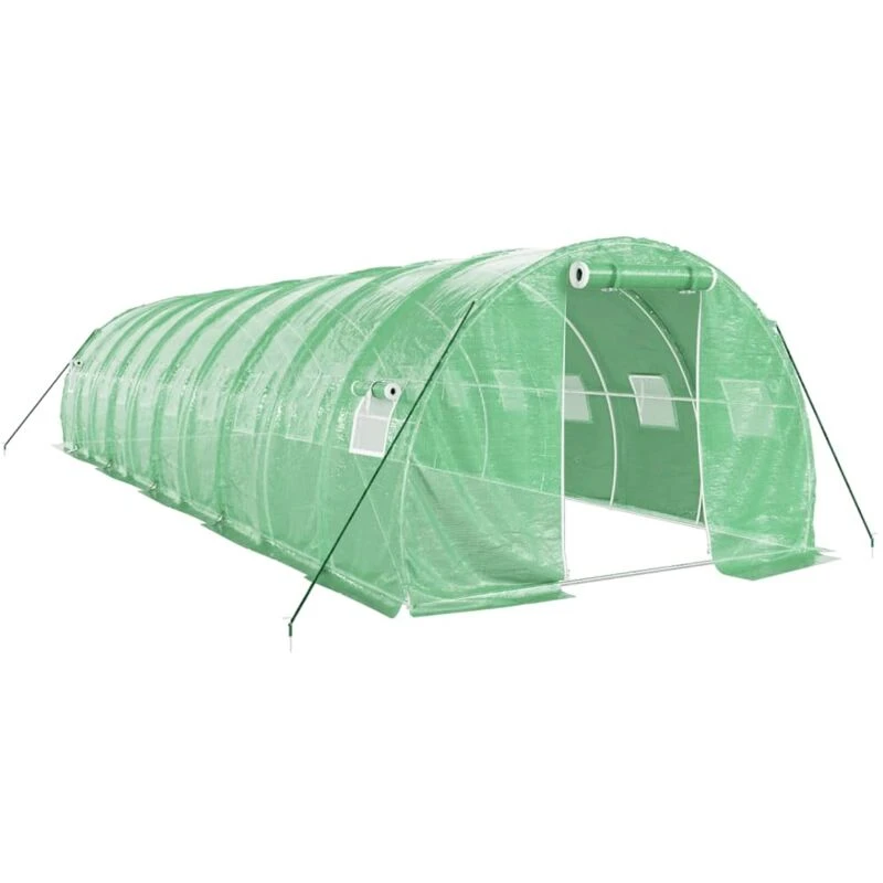 Image of vidaXL Greenhouse with Steel Frame Green 30 m 10x3x2 m, Green 3188042