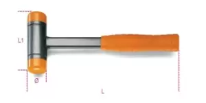 Image of Beta Tools 1392 Dead Blow Hammer Interchangeable Plastic Face Steel Shaft Ø 50mm