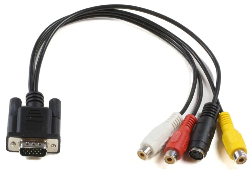 Image of Microconnect MONGGSV video cable adapter 0.3 m VGA (D-Sub) RCA + S-Vid