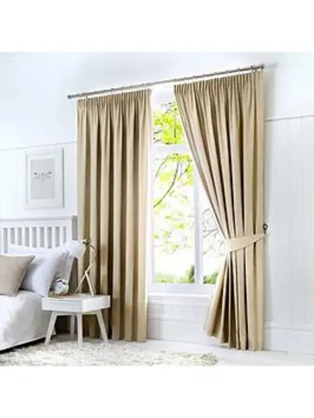 Image of Fusion Dijon Pencil Pleat Lined Curtains Ilver TLMG4 Unisex 229x183cm(90x72inches)