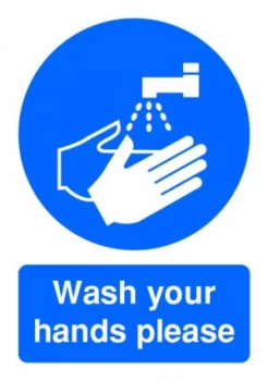 Image of Extra Value A5 Self Adhesive Instruction Sign - Wash Hands