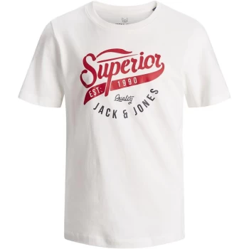 Image of Jack and Jones Logo 2 Colour T-Shirt - White
