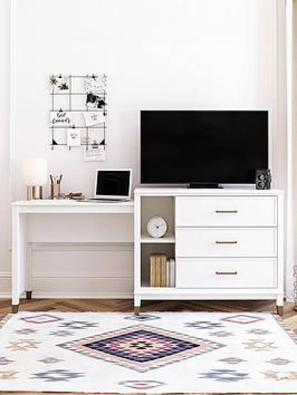 Image of Cosmoliving By Cosmopolitan Westerleigh 3 In 1 Dresser / Desk White WUMGR Unisex