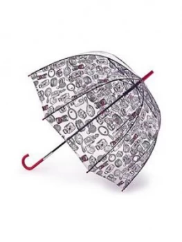Image of Lulu Guinness Birdcage Dressing Table Print Umbrella - Clear