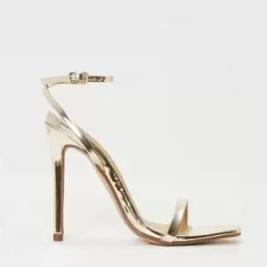 Image of Missguided Strappy Barely There Heels - Gold