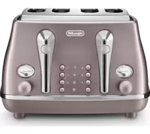 Image of DeLonghi Icona Metallics CTOT4003.PK 4 Slice Toaster