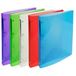 Image of Exacompta Crystal Ring Binders 4O Ring 20mm, S30mm, A4, Assorted, Pack of 20