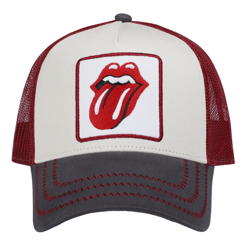Image of Amplified Womens The Rolling Stones Trucker Cap in Beige Beige Female One Size