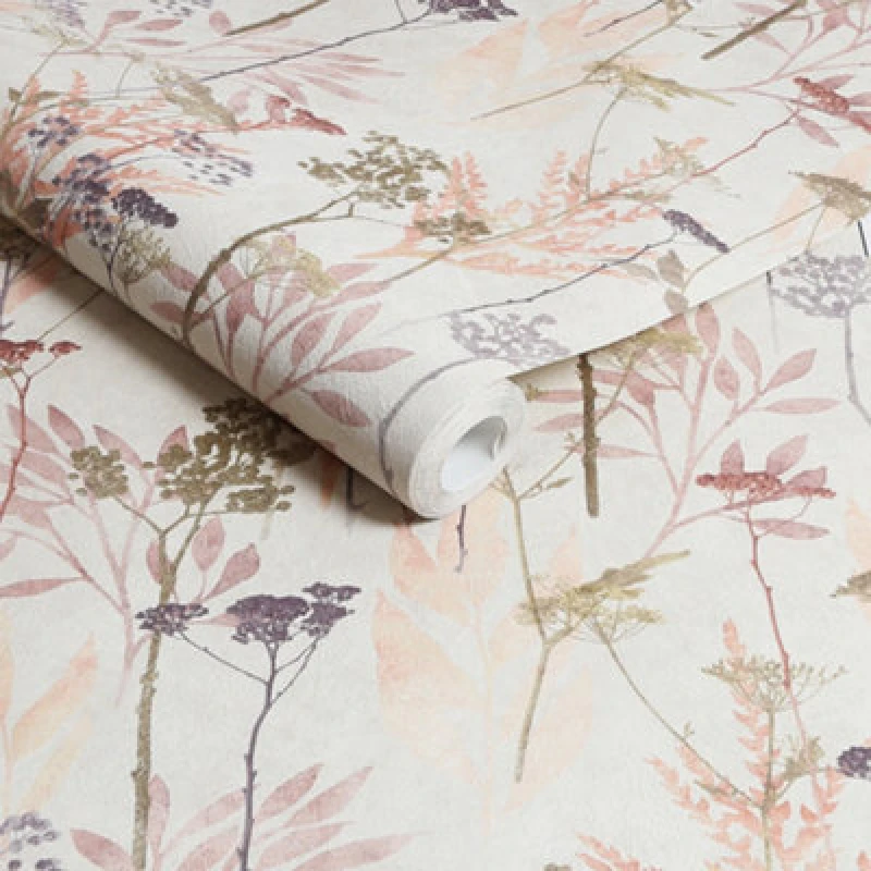 Image of Superfresco Solstice Floral Wallpaper, Pink