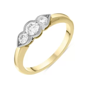 Image of 18ct Yellow Gold 0.50ct Diamond Three Stone Ring