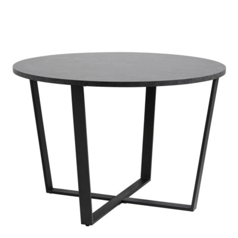 Image of Furniture To Go Amble Round Dining Table with Black Marble Melamine Top & Black Legs Black