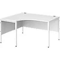 Image of Dams International Left Hand Ergonomic Desk MB14ELWHWH 1,400 x 1,200 x 725 mm