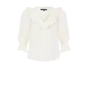Image of French Connection Crepe Light Ruffle Blouse - White