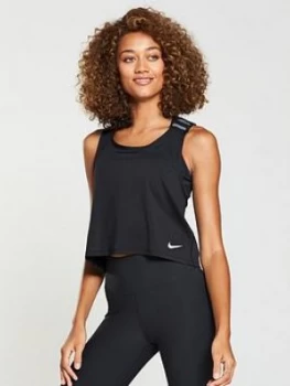 Image of Nike Training Crossover Tank Top Black Size S Women