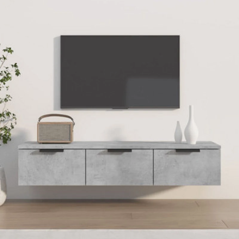 Image of Vidaxl Wall Cabinet Concrete Grey 102X30X20 Cm Engineered Wood, Grey 811407