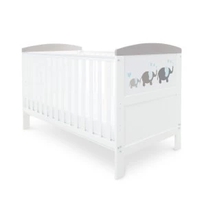 Image of Ickle Bubba Coleby Style Cot Bed Elephant Love Grey