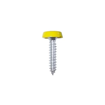 Image of Number Plate Plastic Top Screw - Yellow - Pack Of 2 - PWN630 - Wot-nots