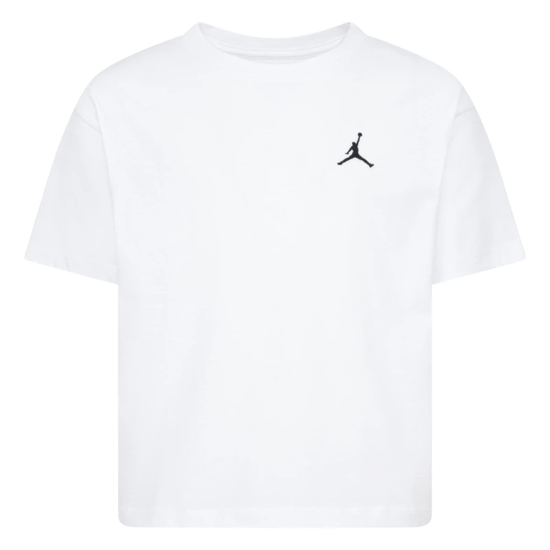 Image of Air Jordan Jumpman Cropped T-Shirt Junior Girls White/Blk SL female 9-10 (M)