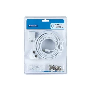 Image of Status Coax TV Aerial Cable Extension Kit (15m) including connectors