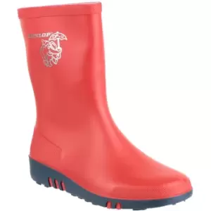 Image of Dunlop Boys Mini Elephant Waterproof PVC Welly Wellington Boots UK Size 11 (EU 29)