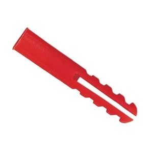 Image of Rawlplug Red Plastic Plugs Screw Size No. 6-12 (10 x Card 100)