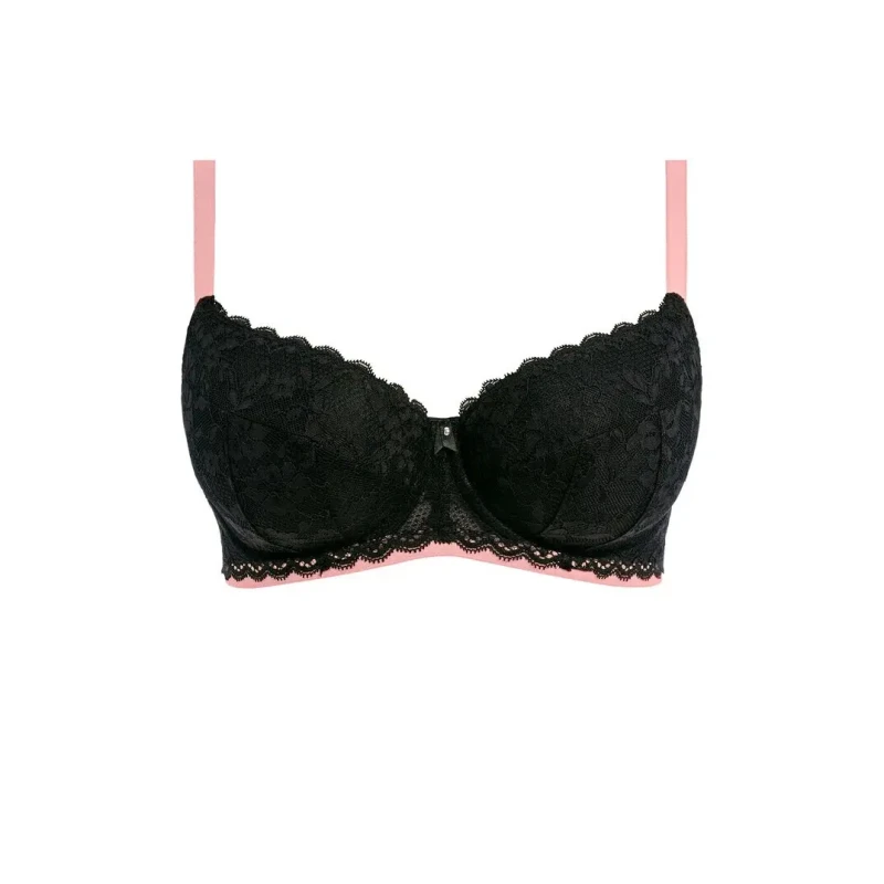 Image of Freya Womens underwired plunge padded bra Freya Offbeat Noir Female 100E