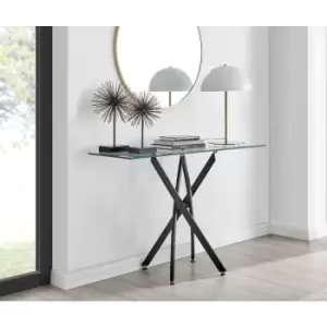 Image of Furniturebox Leonardo Black Leg Contemporary Console Table Hallway Living Room Bedroom
