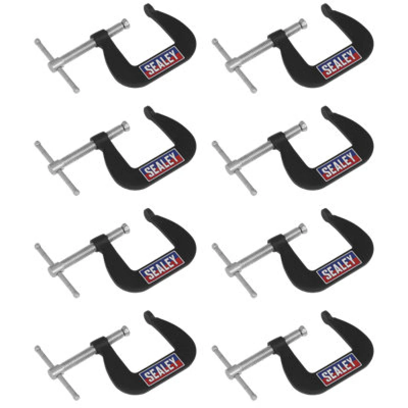 Image of Sealey 8 Piece Junior G Clamp Set GCC03 Clamp Capacity (Length): 38mm