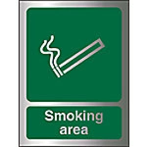 Image of Mandatory Sign Smoking Area Aluminium 20 x 15 cm