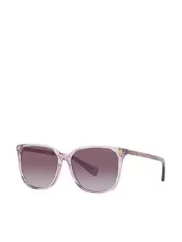Image of Ralph Lauren Square Sunglasses - Shiny Striped Purple