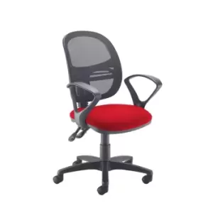 Image of Dams MTO Jota Mesh Medium Back Operators Chair with Fixed Arms - Solano Yellow