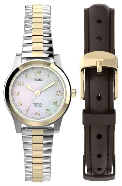 Image of Timex TWG063400 Womens Gift Set (25mm) Mother-of-Pearl Dial Watch