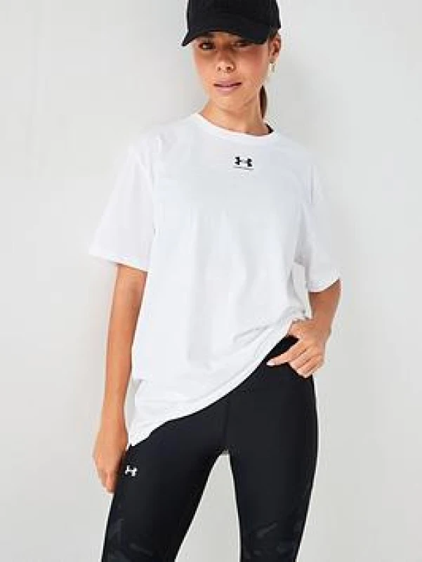 Image of Under Armour Womens Campus Oversize Short Sleeve T Shirt XL- Bust 41 - 43' White 1387193-100-XL