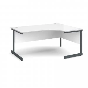 Image of Contract 25 Right Hand Ergonomic Desk 1600mm - Graphite Cantilever Frame