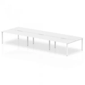 Image of Trexus Bench Desk 6 Person Back to Back Configuration White Leg