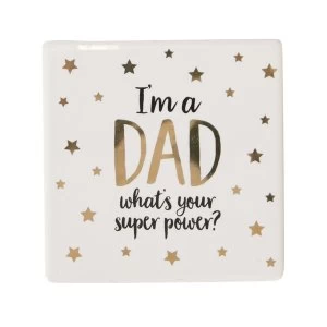 Image of Sass & Belle Metallic Monochrome I'm A Dad Coaster