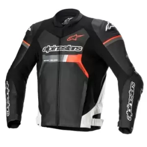 Image of Alpinestars GP Force Leather Jacket Black White Red Fluo 56