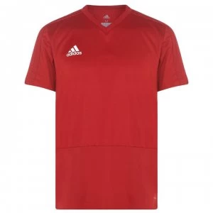 Image of adidas Climacool V Neck T-Shirt Mens - Red/White