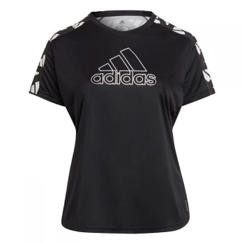 Image of adidas Own The Run Celebration T-Shirt (Plus Size) Womens - Black