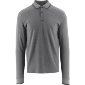 Image of BOSS Medium Grey Long Sleeve PChup Polo Shirt