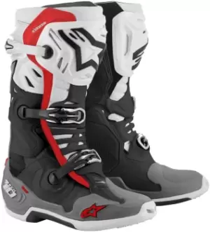 Image of Alpinestars Tech 10 Supervented Motocross Boots, black-white-red, Size 42, black-white-red, Size 42