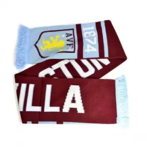 Image of Aston Villa Nero Jacquard Knit Scarf